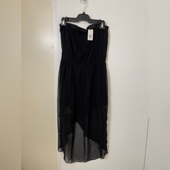 Sheer Mesh strapless high low dress - Picture 2 of 2